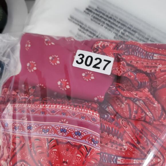 Free People Jumpsuit Womens 4 Pink Red Boho Wide Leg Sleeveless Wrap Tie Rayon - Picture 12 of 12